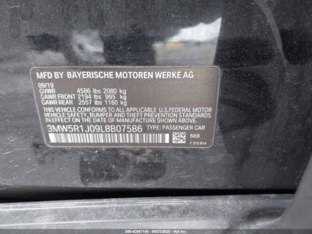 3MW5R1J09L8B07586 BMW 330I