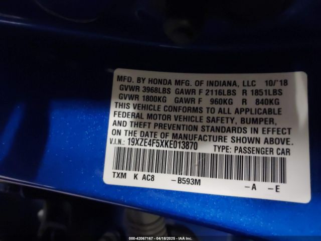 19XZE4F5XKE013870 Honda INSIGHT EX