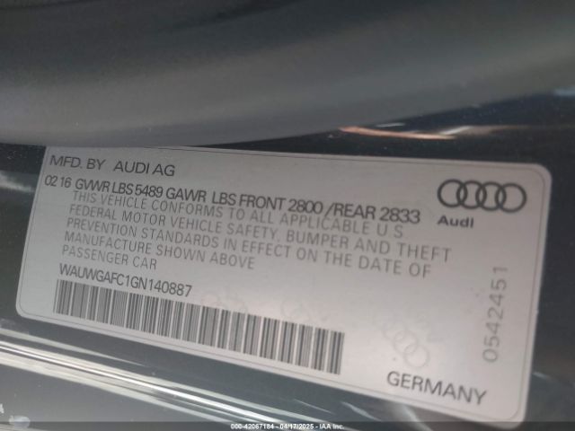 2016 AUDI A7 WAUWGAFC1GN140887 Photo 8