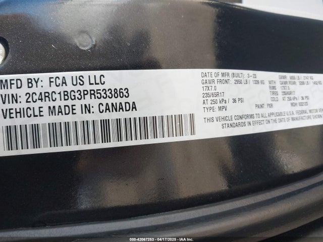 Chrysler Pacifica Touring L 2023 2C4RC1BG3PR533863 Image 9
