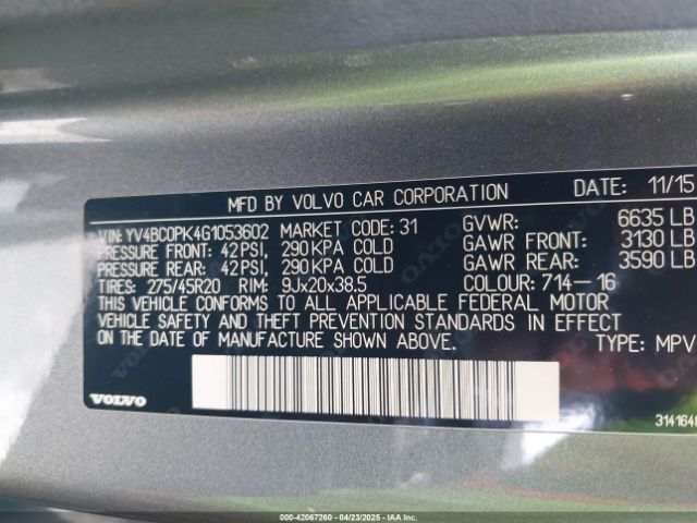 YV4BC0PK4G1053602 Volvo Xc90 Hybrid T8 Momentum