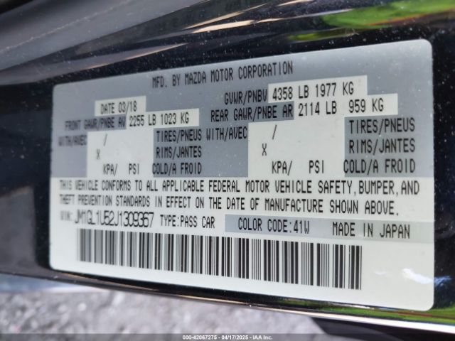 2018 MAZDA MAZDA6 JM1GL1U52J1309367 Photo 8