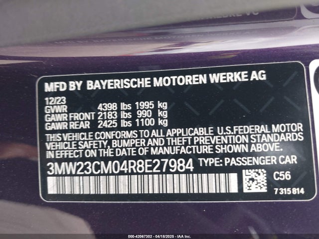 BMW 230I 2024 3MW23CM04R8E27984 Image 9