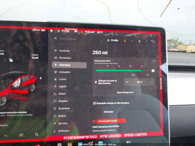 5YJ3E1EB8NF197023 Tesla 2022