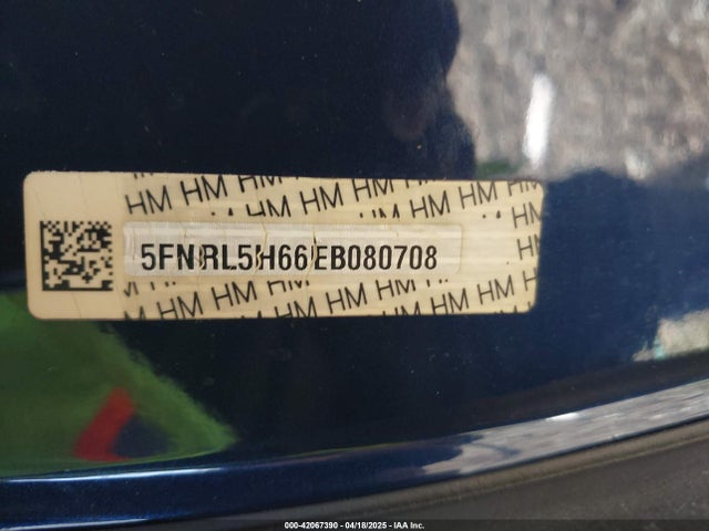5FNRL5H66EB080708 Honda Odyssey Ex-l