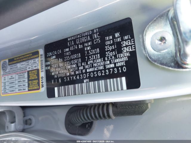 5XYK43DF0SG237310 KIA Sportage Sx