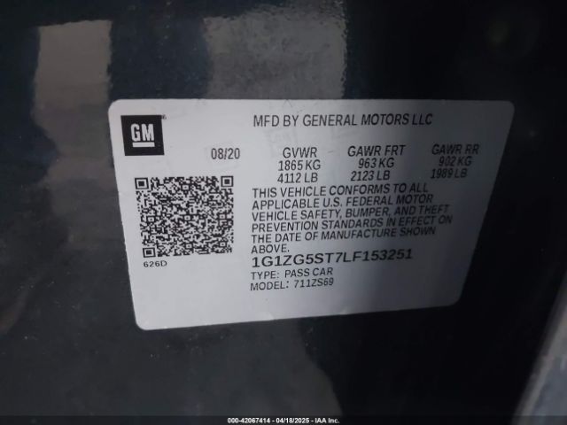 1G1ZG5ST7LF153251 Chevrolet Malibu Fwd Rs