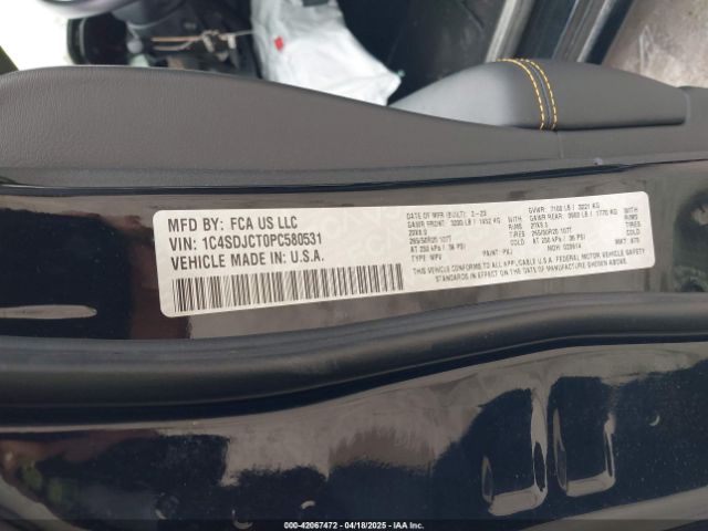 1C4SDJCT0PC580531 Dodge Durango Hemi Orange Awd