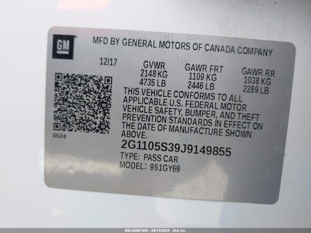 2G1105S39J9149855 Chevrolet IMPALA 1LT