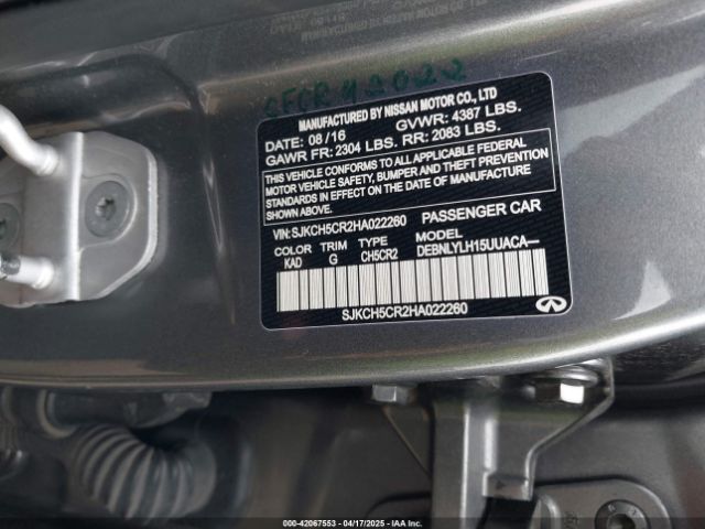 2017 INFINITI QX30 SJKCH5CR2HA022260 Photo 8