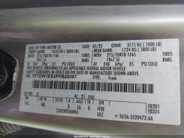 2023 FORD F-150 1FTEW1E83PFB26367 Photo 8