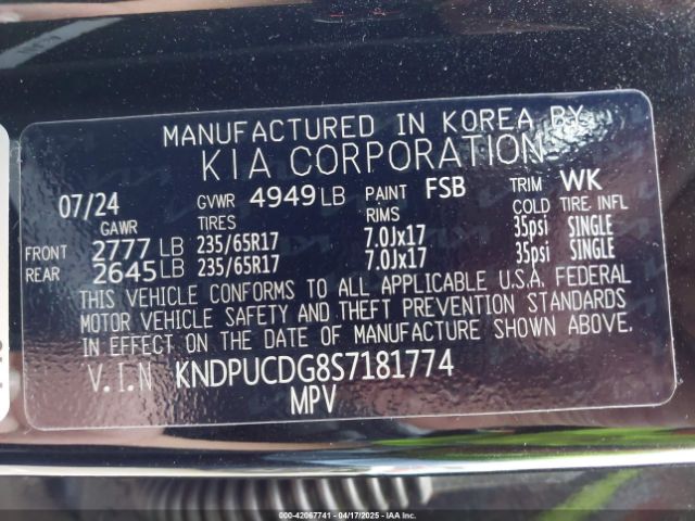KNDPUCDG8S7181774 KIA Sportage Hybrid Lx