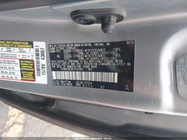 5TDKK3DC6ES424568 Toyota Sienna Le V6 8 Passenger