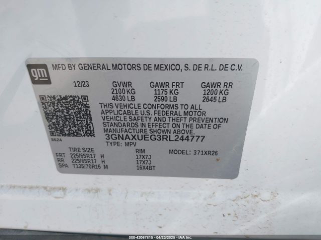 3GNAXUEG3RL244777 Chevrolet Equinox Awd Lt