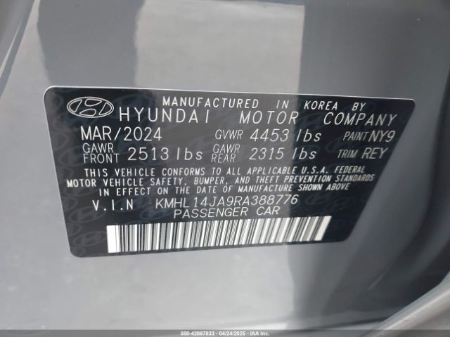 KMHL14JA9RA388776 Hyundai SONATA SEL