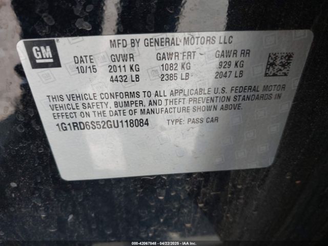 1G1RD6S52GU118084 Chevrolet Volt Premier