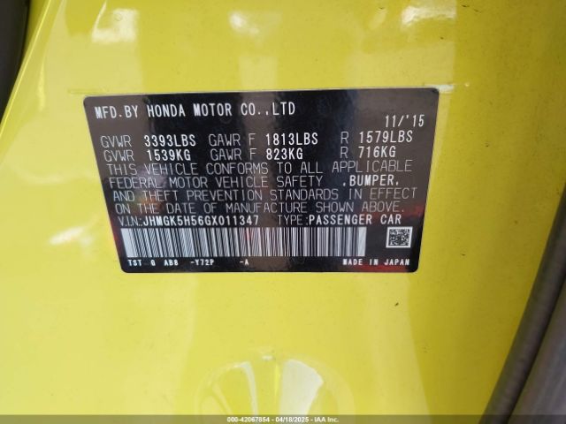 JHMGK5H56GX011347 Honda l15b1