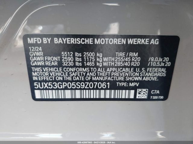5UX53GP05S9Z07061 BMW X3 30 Xdrive