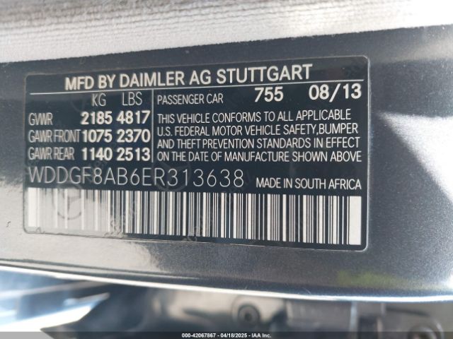 WDDGF8AB6ER313638 Mercedes-Benz C 300 Luxury 4matic/sport 4matic