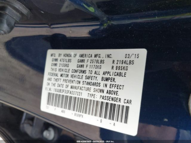 2015 ACURA TLX 19UUB3F55FA007031 Photo 8