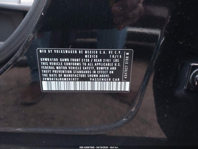 3VWD67AJ8GM261977 Volkswagen Jetta 1.4t Se