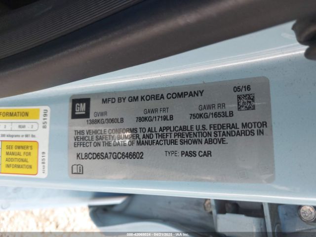 KL8CD6SA7GC646602 Chevrolet Spark 1lt Cvt