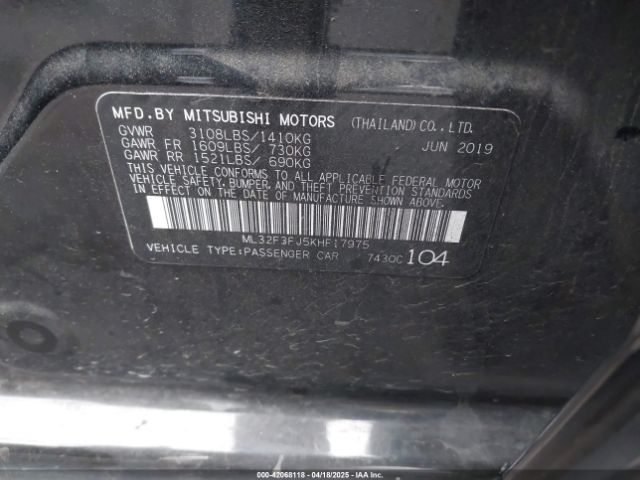 2019 MITSUBISHI MIRAGE G4 ML32F3FJ5KHF17975 Photo 8
