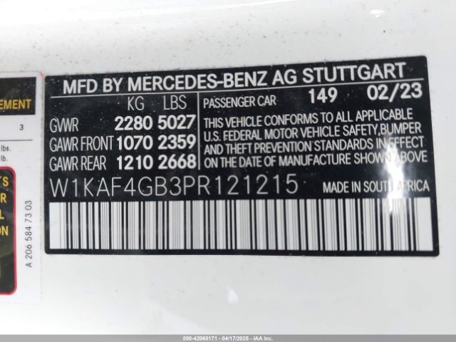 W1KAF4GB3PR121215 Mercedes-Benz C 300 Sedan