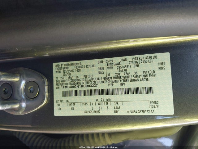 Ford Escape Active 2024 1FMCU0GN1RUB03237 Image 9