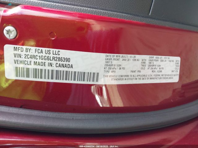 2C4RC1GG6LR286390 Chrysler Pacifica Limited
