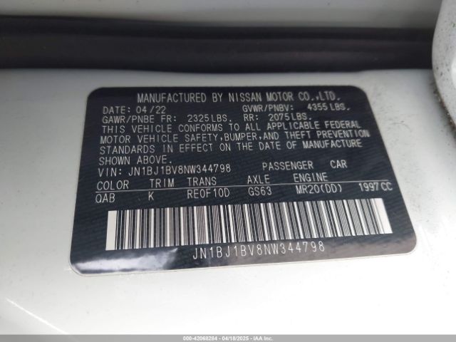 JN1BJ1BV8NW344798 Nissan 2022