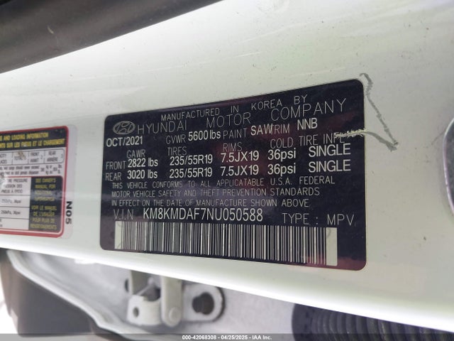 KM8KMDAF7NU050588 Hyundai IONIQ 5 SE