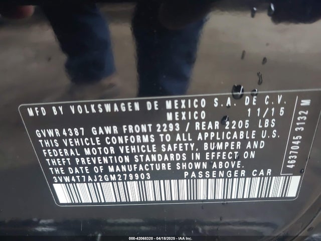 3VW4T7AJ2GM279903 Volkswagen Jetta 2.0t Gli Sel