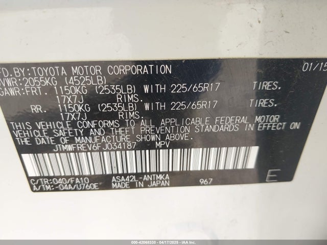 Toyota Rav4 Xle 2015 JTMWFREV6FJ034187 Image 9