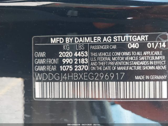 WDDGJ4HBXEG296917 Mercedes-Benz C 250