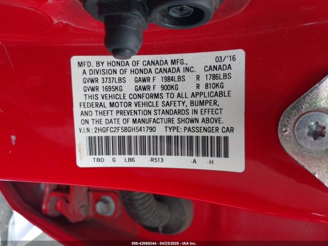 Honda Civic Lx 2016 2HGFC2F58GH541790 Image 9