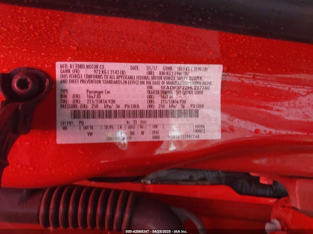 1FADP3F22HL227780 Ford FOCUS SE