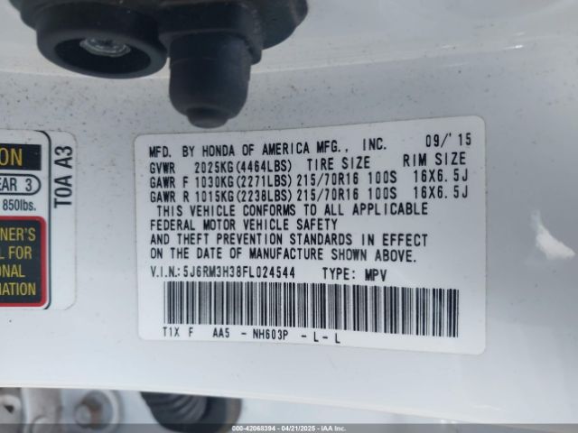 5J6RM3H38FL024544 Honda CR-V LX
