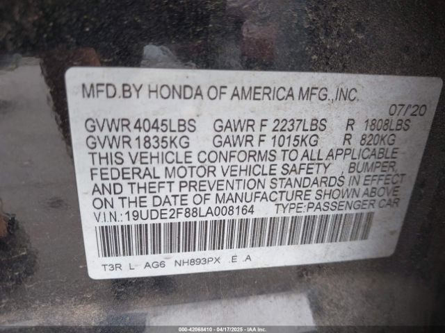 2020 ACURA ILX 19UDE2F88LA008164 Photo 8