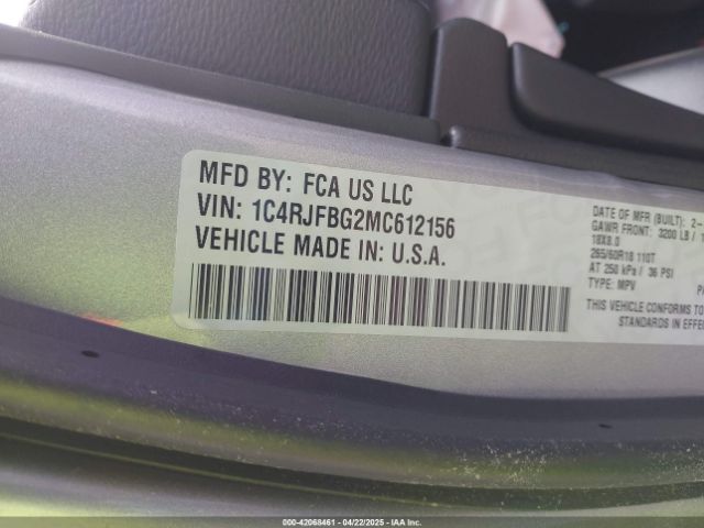 1C4RJFBG2MC612156 Jeep Grand Cherokee Limited 4x4