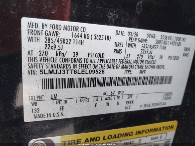 5LMJJ3TT6LEL09528 Lincoln Navigator Black Label L