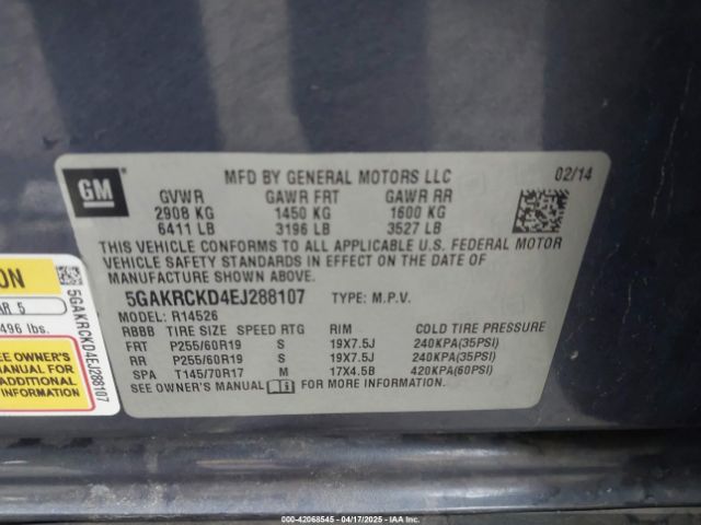 5GAKRCKD4EJ288107 Buick Enclave Premium