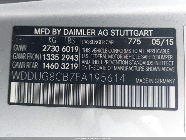 WDDUG8CB7FA195614 Mercedes-Benz S 550