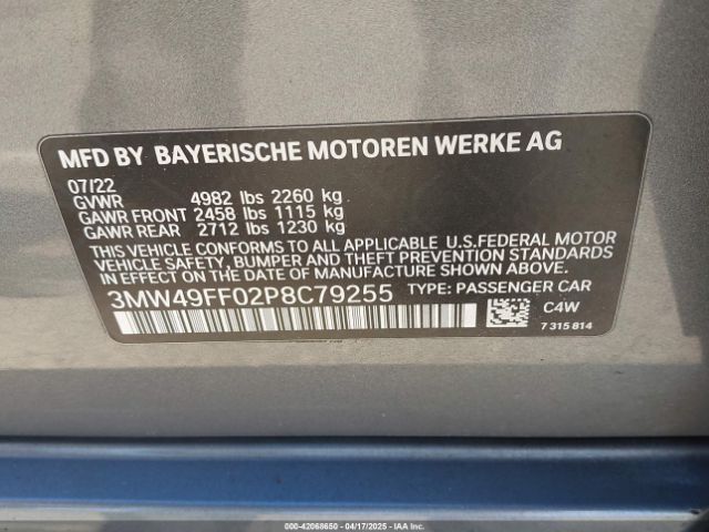 3MW49FF02P8C79255 BMW 3 Series M340i Xdrive