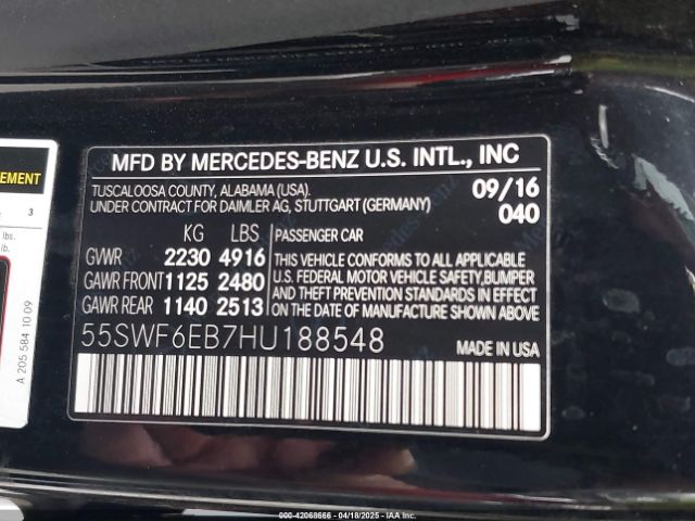 2017 MERCEDES-BENZ AMG C 43 55SWF6EB7HU188548 Photo 8
