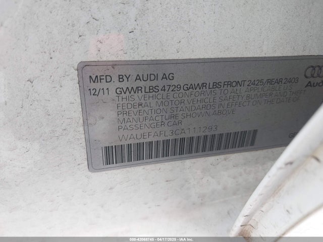 2012 AUDI A4 WAUEFAFL3CA111293 Photo 8