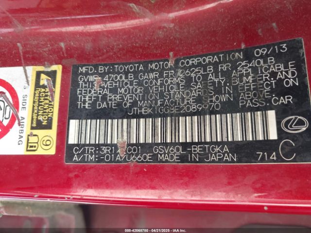 JTHBK1GG8E2089970 Lexus ES 350