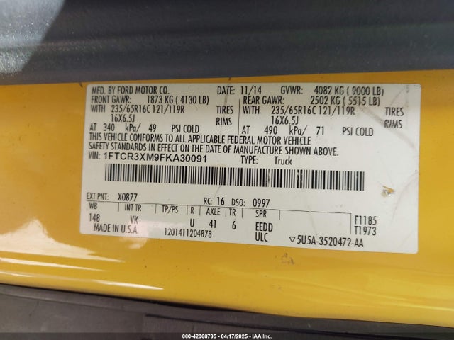 1FTCR3XM9FKA30091 Ford Transit-250