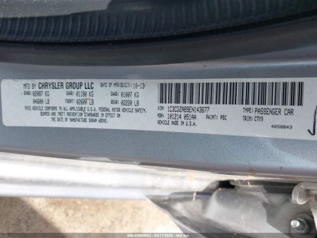 1C3CDZAB9EN143677 Dodge AVENGER SE