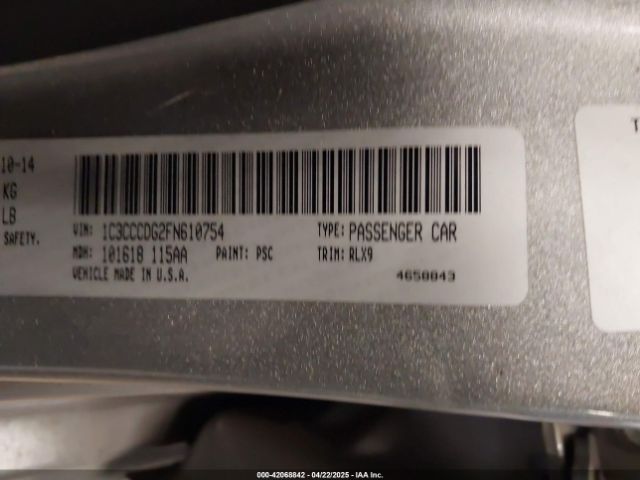 2015 CHRYSLER 200 1C3CCCDG2FN610754 Photo 8